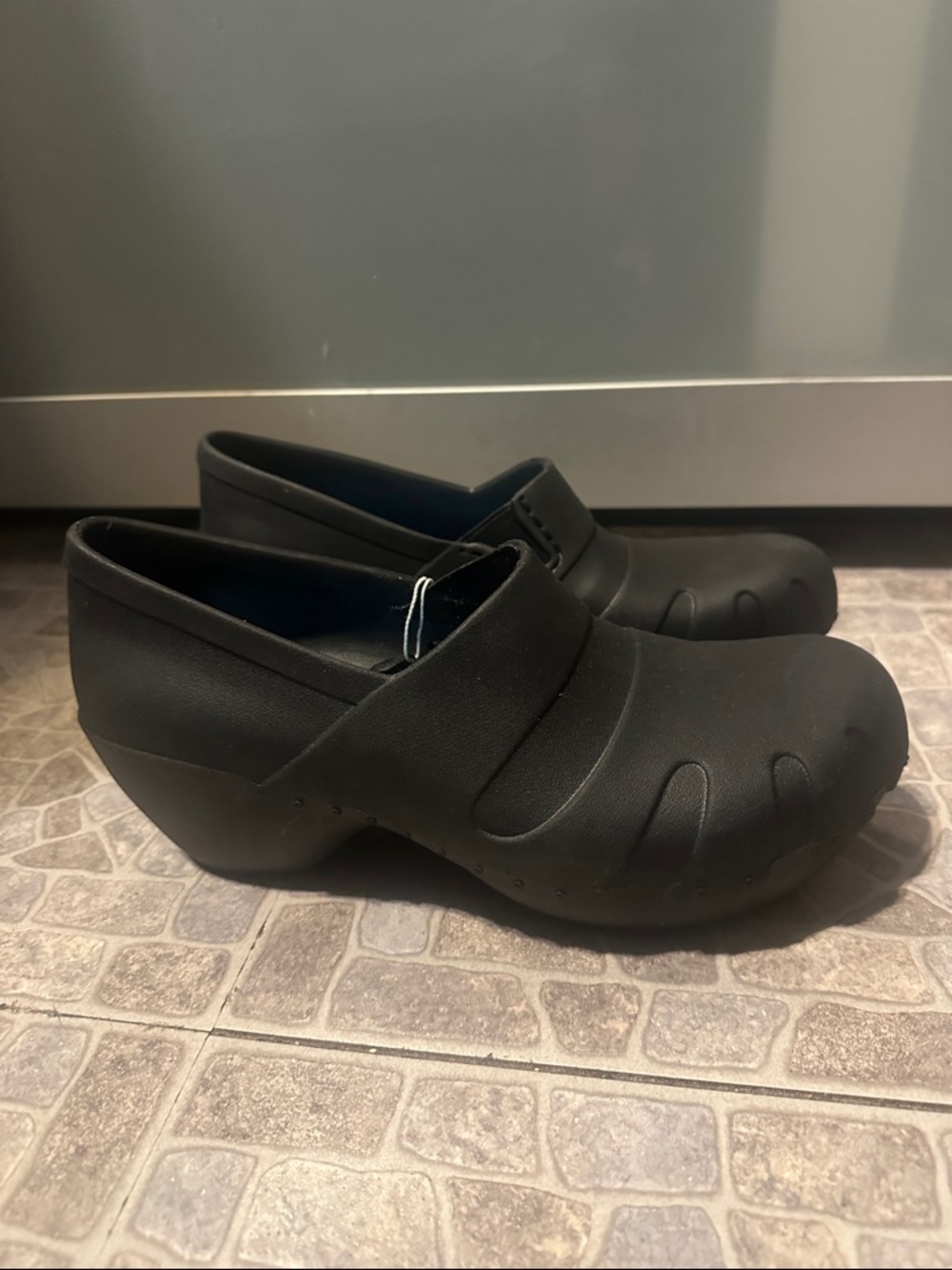 Dr. Scholl's Black Slip-On Clog Heels